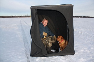 A collapsable ice fishing tent gives you the hard water angling edge