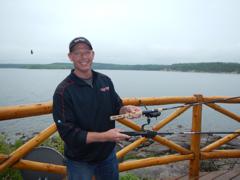 Ugly Stik product manager Michael Welsh shows off the new Ugly Stik Elite and GX2 rods