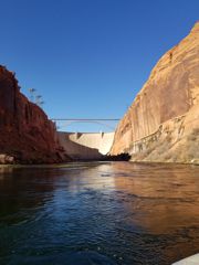 The Glen Canyon Dam provides clear cool water to this part of the Colorado River.
