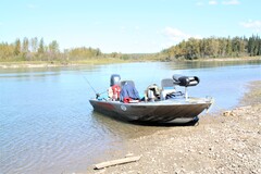 A jet boat is an effective way to fish Alberta’s large and sometimes fast-moving walleye rivers