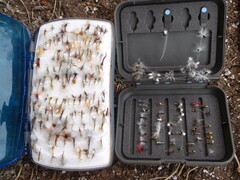 Using a combination small and large flies can help you catch fish during hatches of small flies.