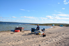 Sandy beaches proved to be excellent camp sites.